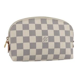 LOUIS VUITTON Damier Azur Pochette Cosmetic PM Pouch N60024 LV Auth 159175